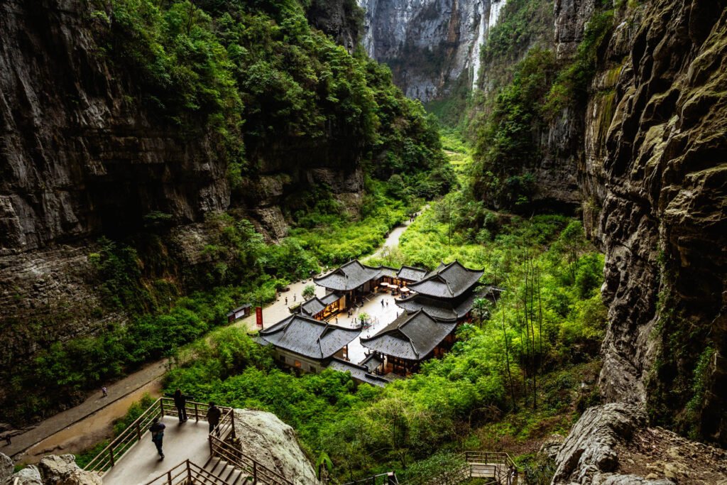 Home Wulong National Park: The Three Natural Bridges visit in a serene misty morning during the Wulong Private Day Tour