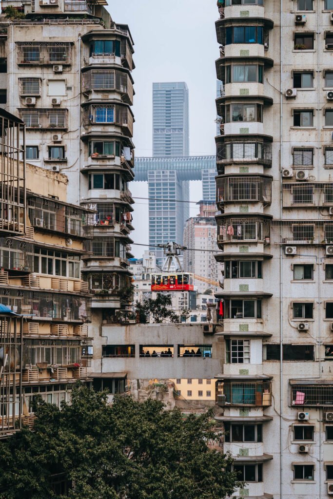 The Famous 24-story building with no elevator at White Elephant Residential Complex (Baixiangju), a Chongqing mountain city marvel